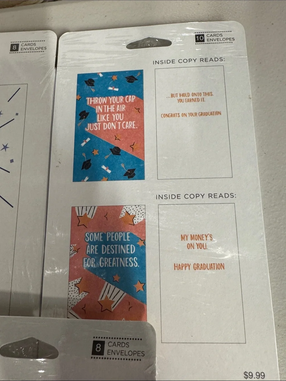 American Greetings Graduation Money Envelopes - Blue, Yellow, White, Coral